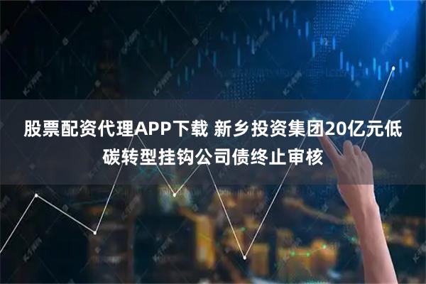 股票配资代理APP下载 新乡投资集团20亿元低碳转型挂钩公司债终止审核